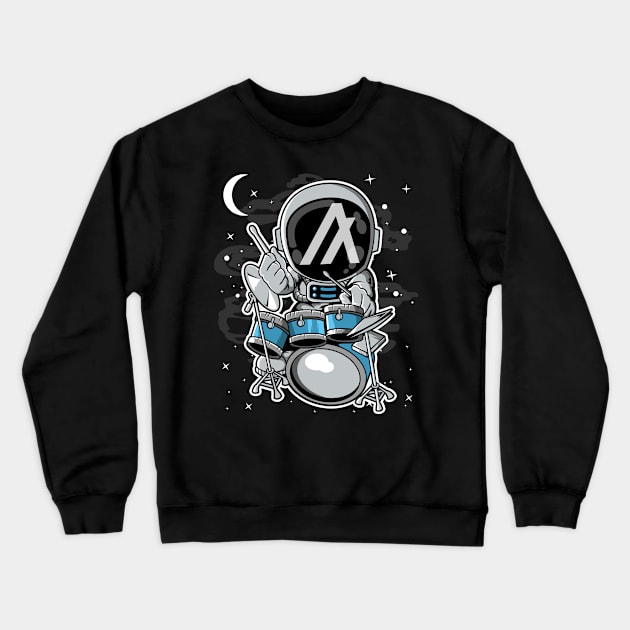 Astronaut Drummer Algorand ALGO Coin To The Moon Crypto Token Cryptocurrency Blockchain Wallet Birthday Gift For Men Women Kids Crewneck Sweatshirt by Thingking About